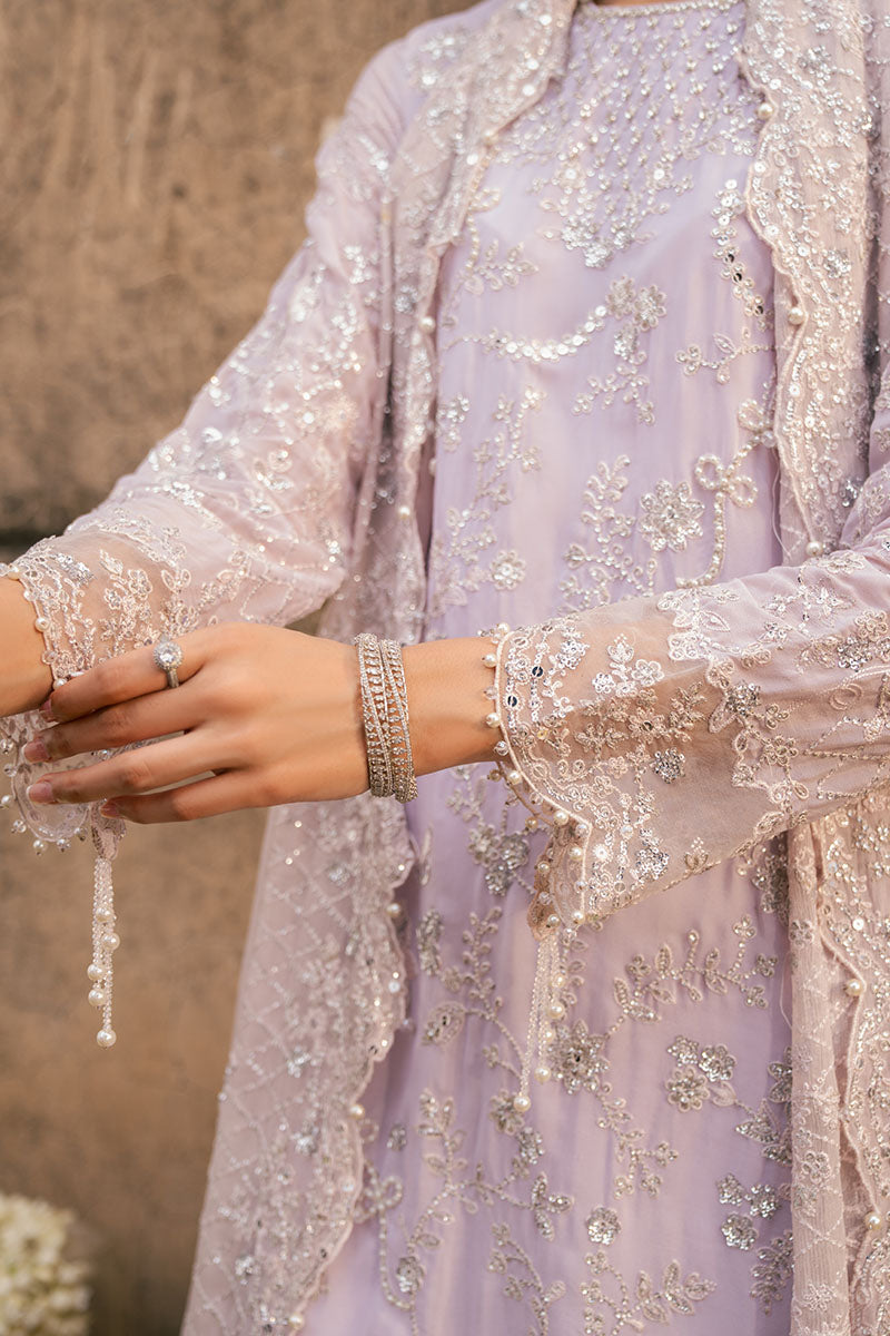 LAVENDER GLAM-3PC CHIFFON EMBROIDERED PRET - Pehnaawaa