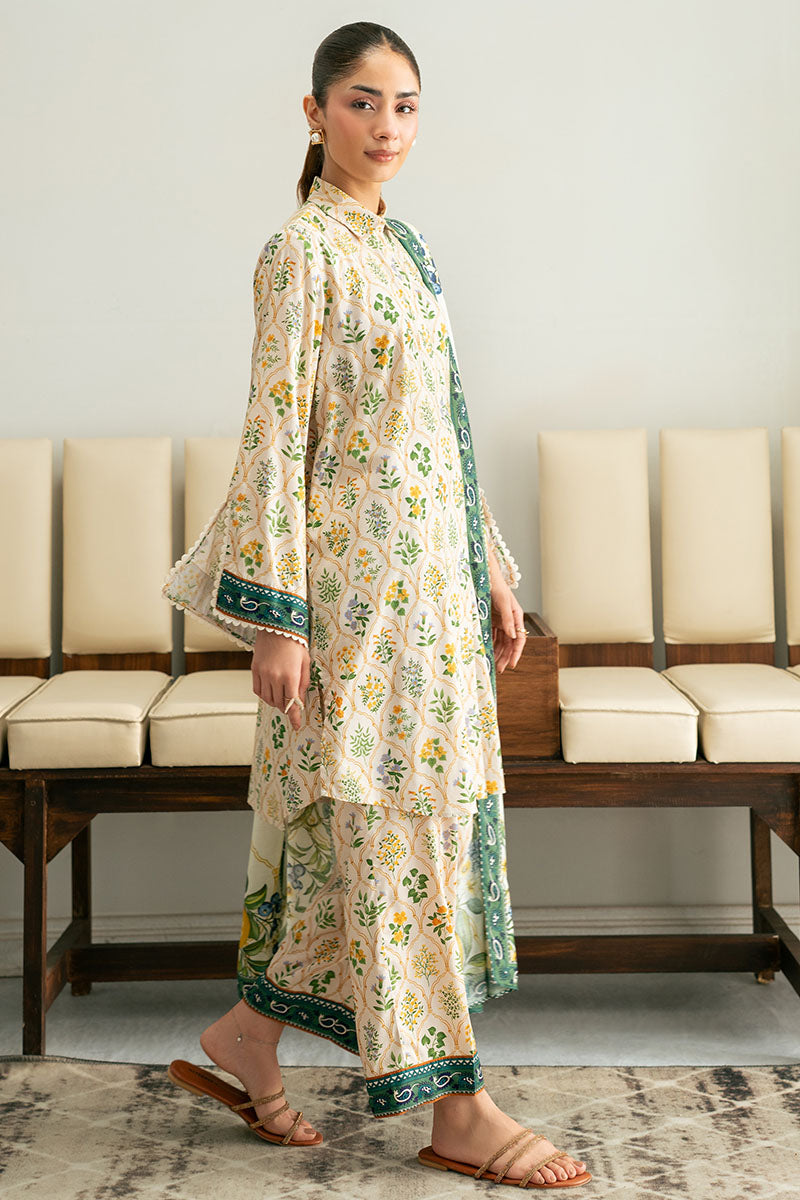 LEMON DROP-3PC (SHIRT, TROUSER & DUPATTA) - Pehnaawaa