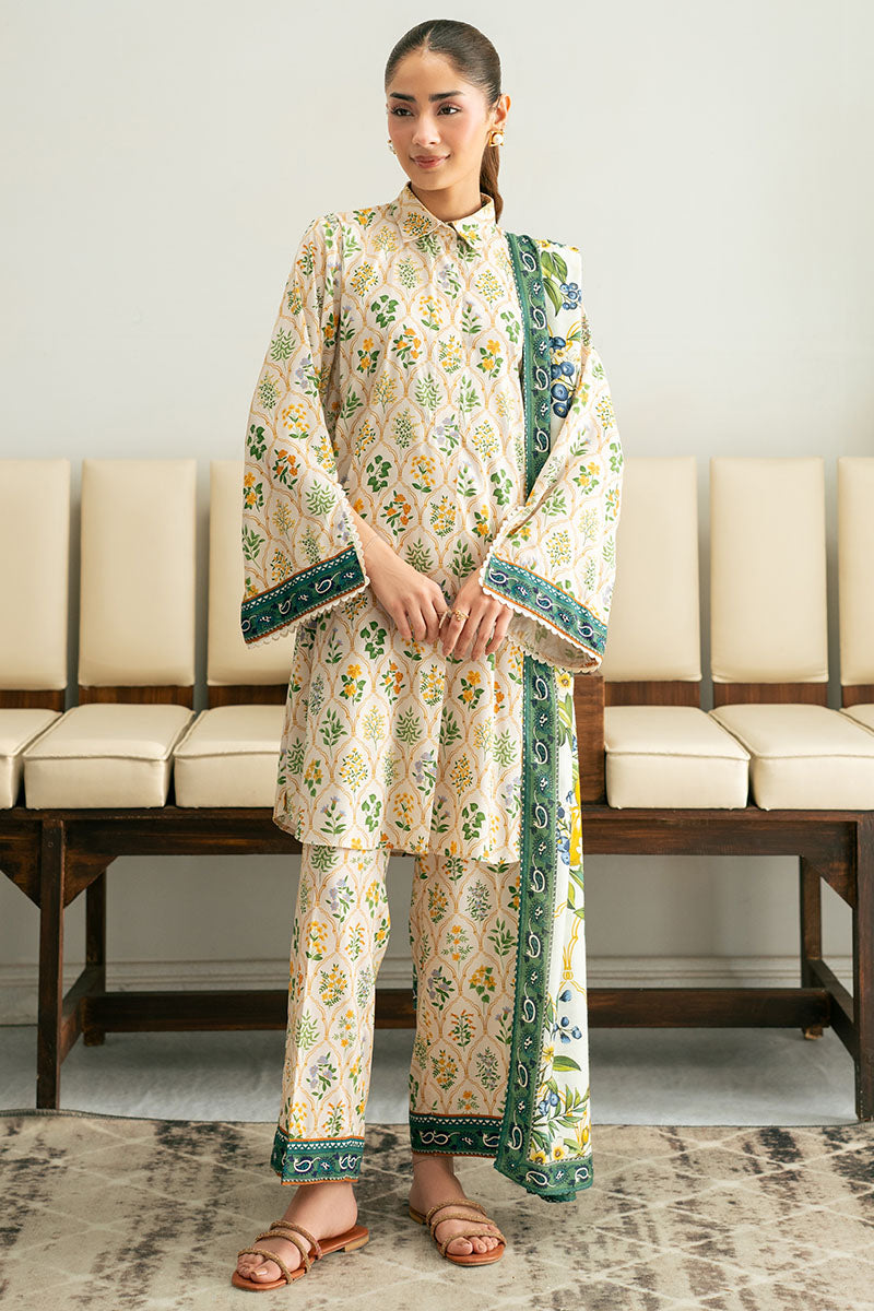 LEMON DROP-3PC (SHIRT, TROUSER & DUPATTA) - Pehnaawaa