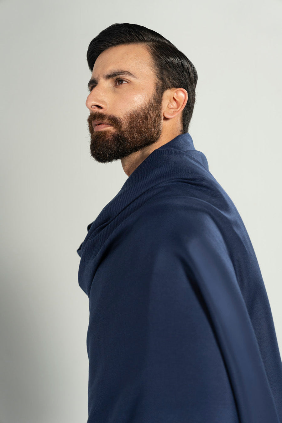 Midnight Navy Acrylic Shawl | Fringed Wrap - Pehnaawaa