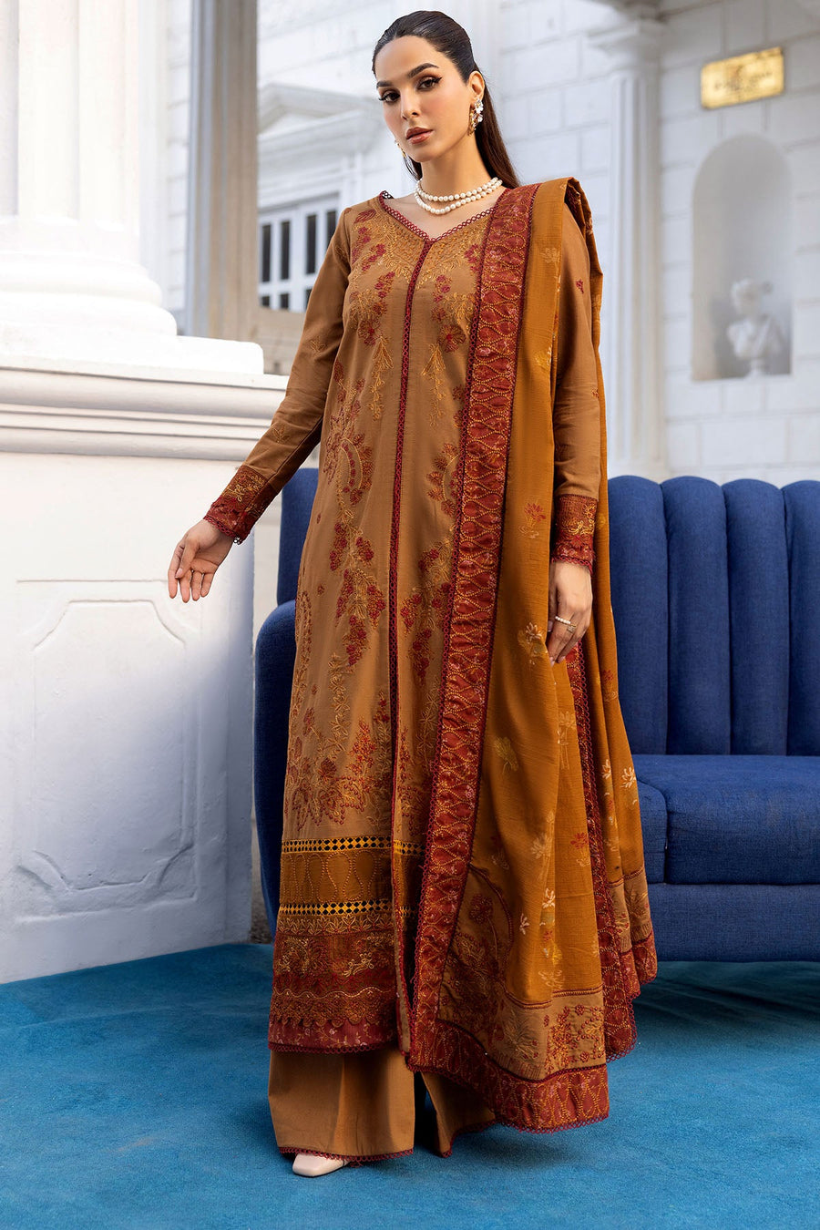 Bazif Embroidered Khaddar 3-Piece Winter Suit | 4998