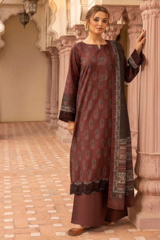 Yumna Embroidered Khaddar 3-Piece Winter Suit | 5202