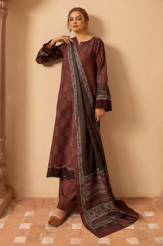Yumna Embroidered Khaddar 3-Piece Winter Suit | 5202
