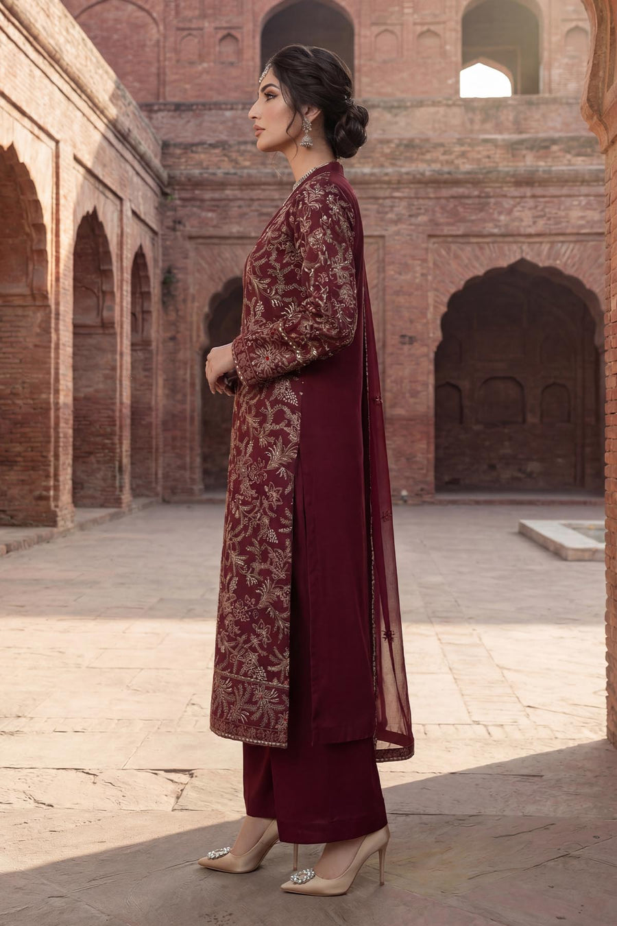 5332-INARA EMBROIDERED CHIFFON STITCHED