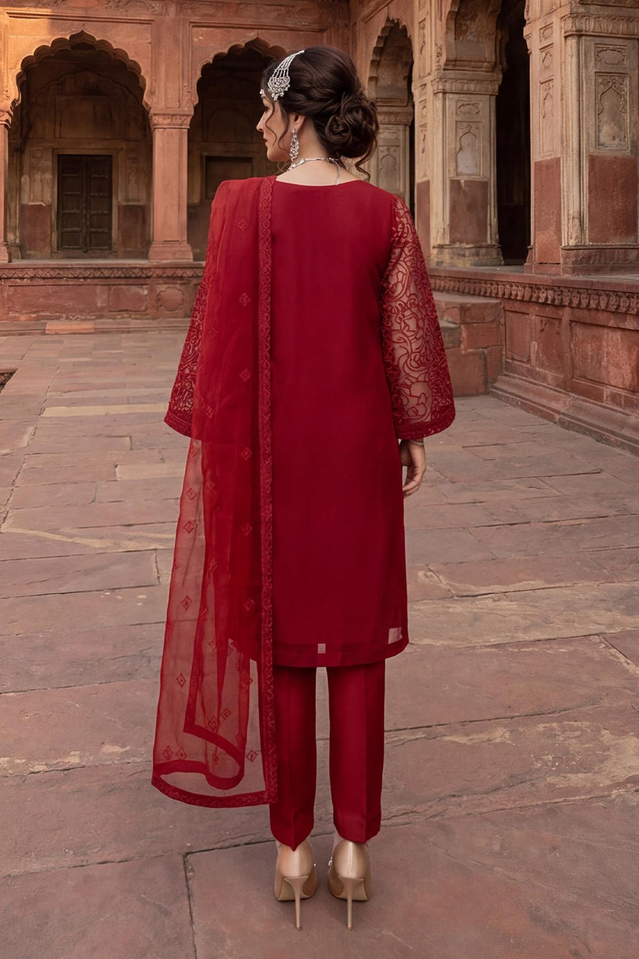 5337-ZARIA EMBROIDERED ORGANZA STITCHED