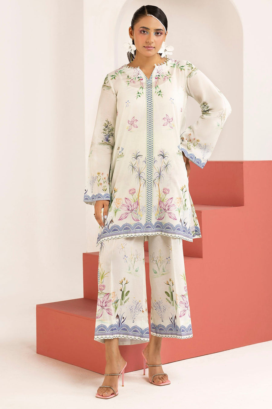 Pearl Digital Printed Cambric 2-Piece Ready-to-Wear Suit