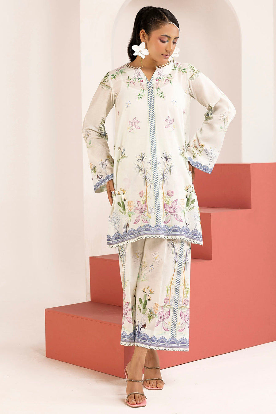 Pearl Digital Printed Cambric 2-Piece Ready-to-Wear Suit
