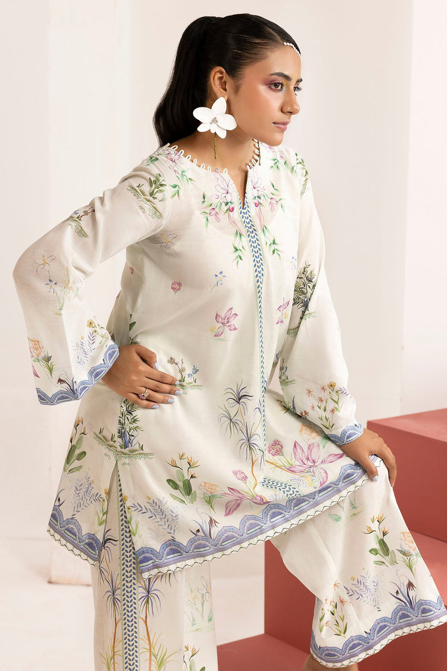 Pearl Digital Printed Cambric 2-Piece Ready-to-Wear Suit
