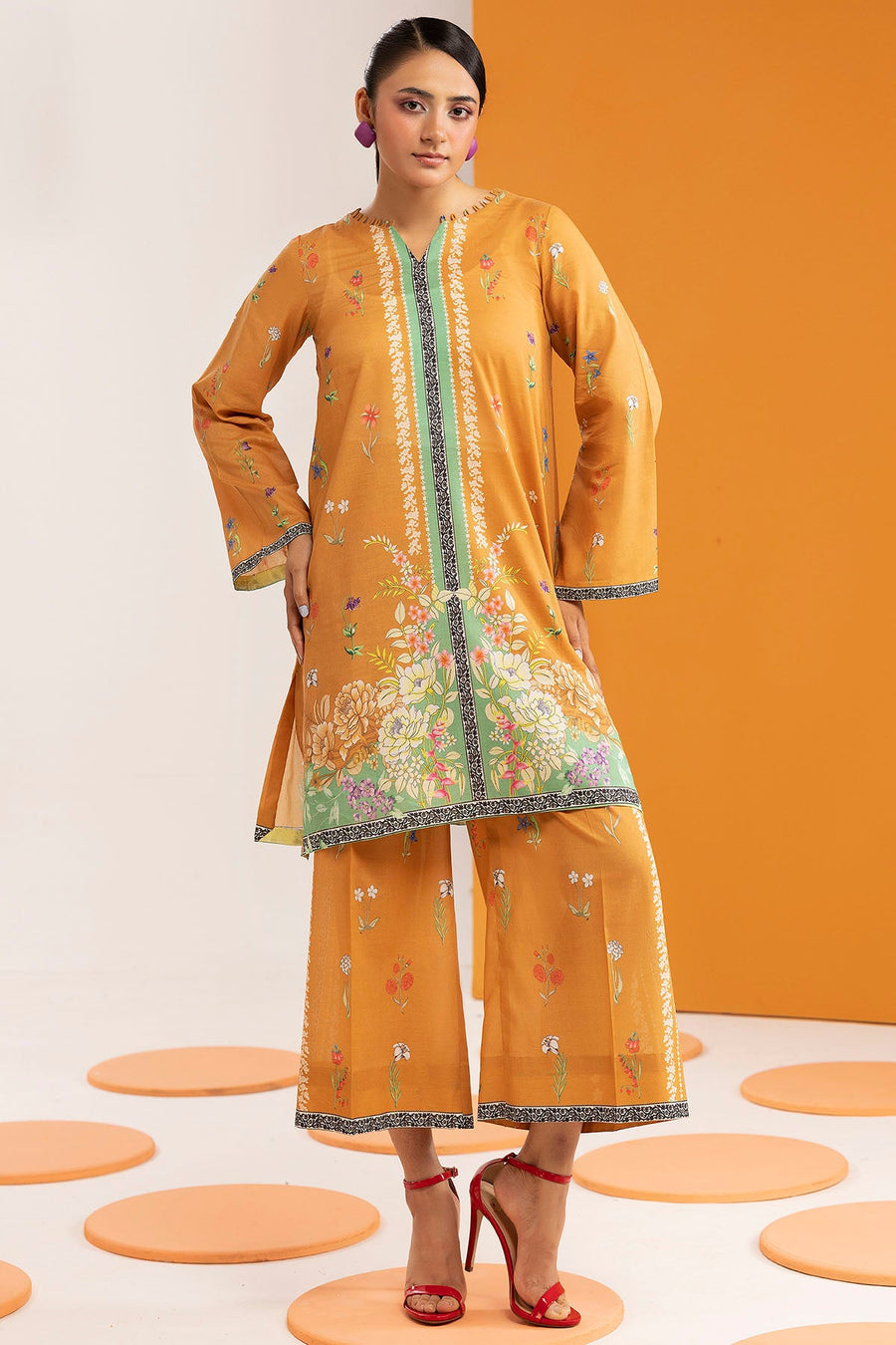 Onyx Digital Printed Cambric 2-Piece Ready-to-Wear Suit