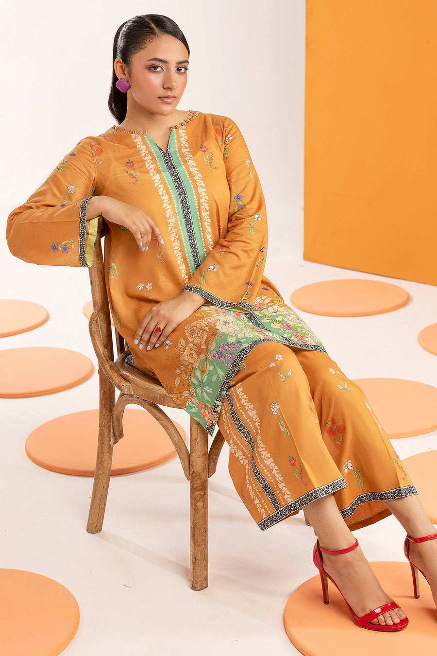 Onyx Digital Printed Cambric 2-Piece Ready-to-Wear Suit