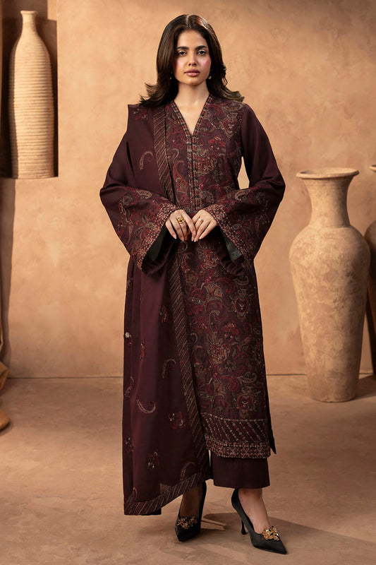 Glade Embroidered Khaddar 3-Piece Winter Suit | 5681
