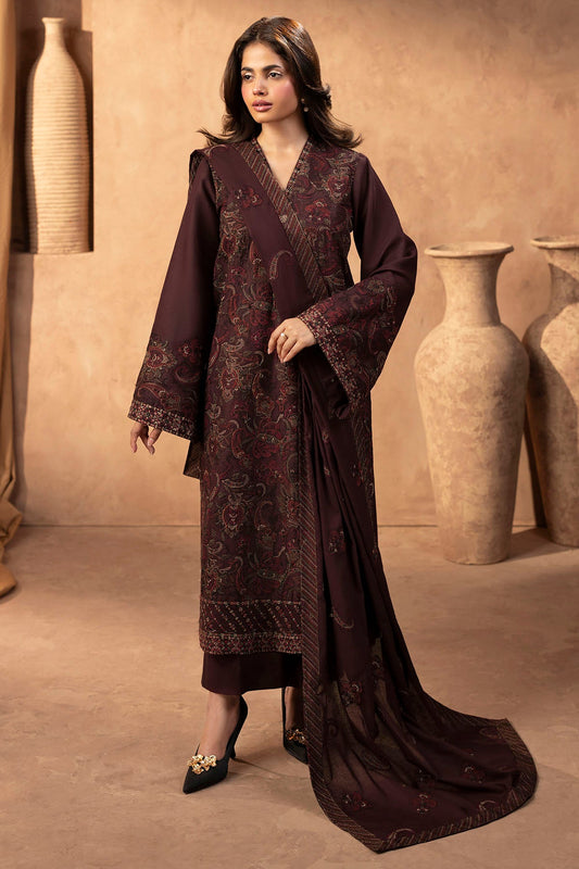 Glade Embroidered Khaddar 3-Piece Winter Suit | 5681