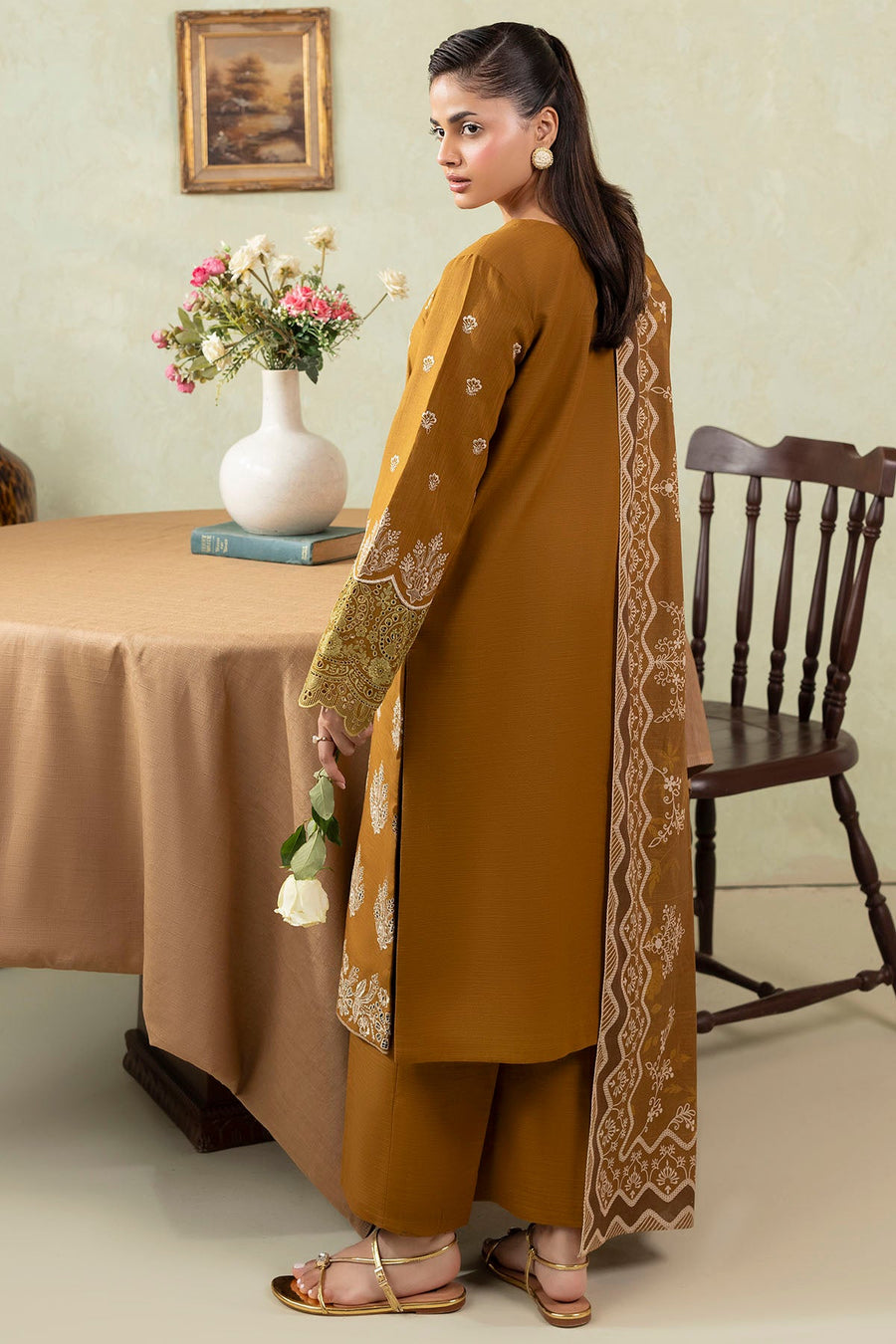 Aria Embroidered Khaddar 3-Piece Winter Suit | 5687
