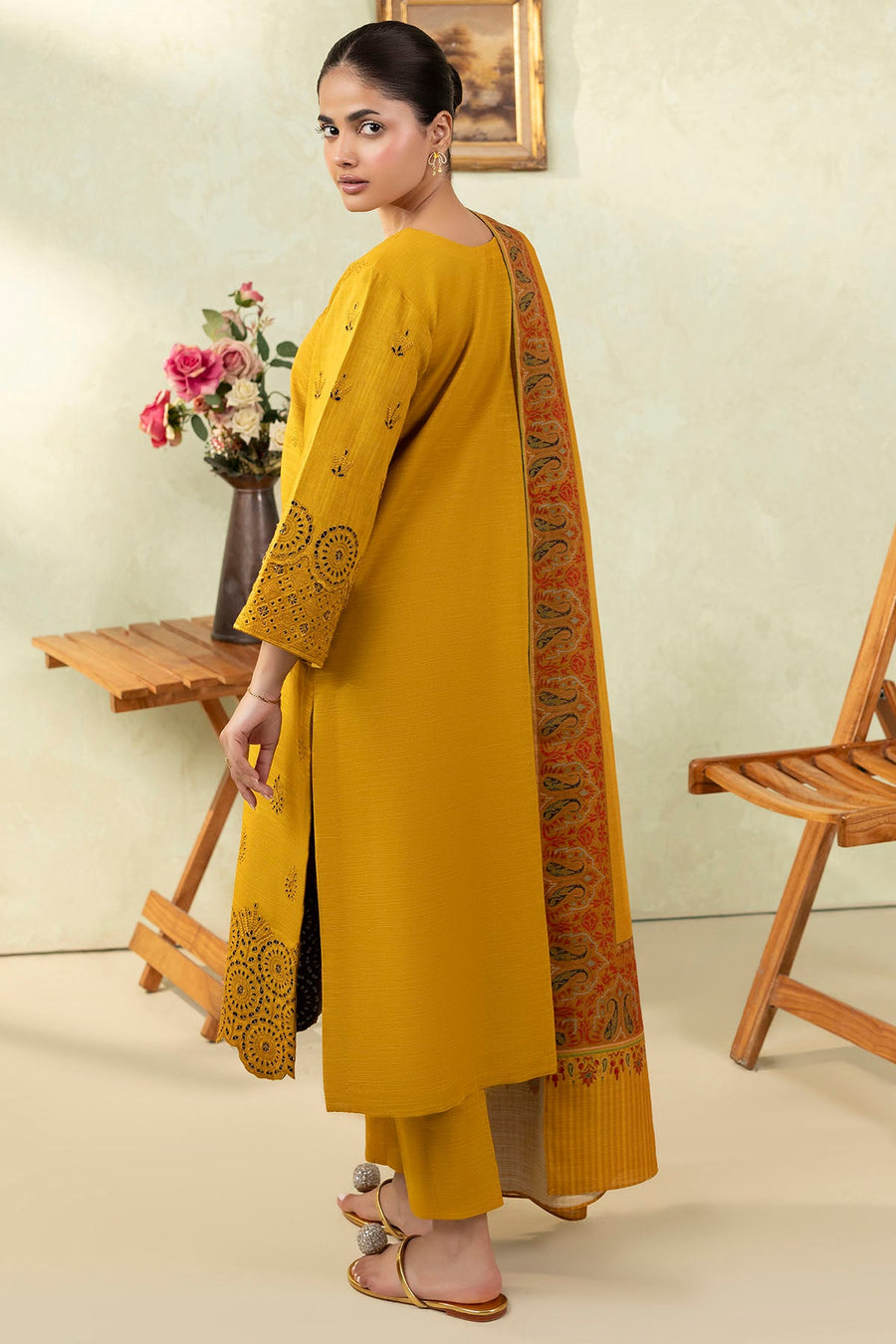 Sai Embroidered Khaddar 3-Piece Winter Suit | 5695