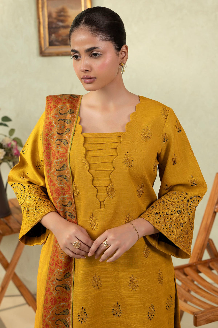 Sai Embroidered Khaddar 3-Piece Winter Suit | 5695