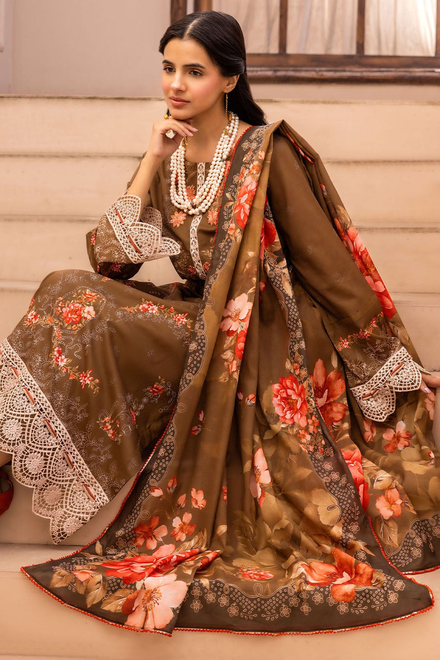 6019-SKY LINE EMBROIDERED LAWN STITCHED