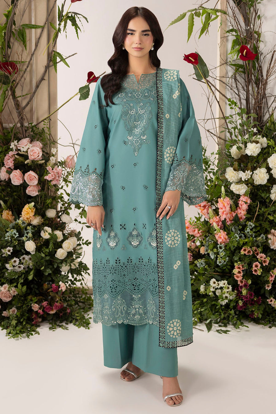6104-CILIEGIA EMBROIDERED LAWN STITCHED