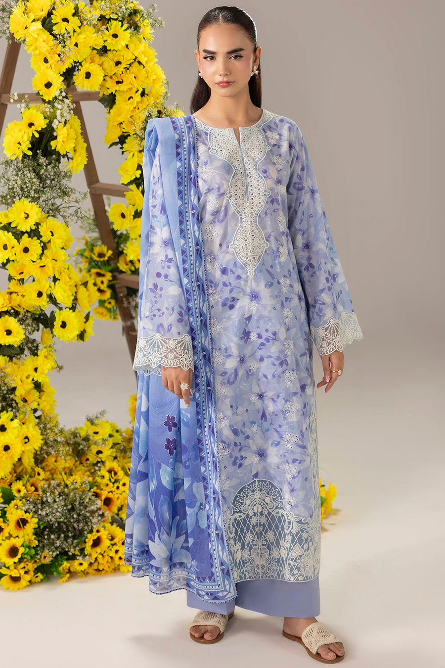 6132-EMILIA EMBROIDERED LAWN STITCHED