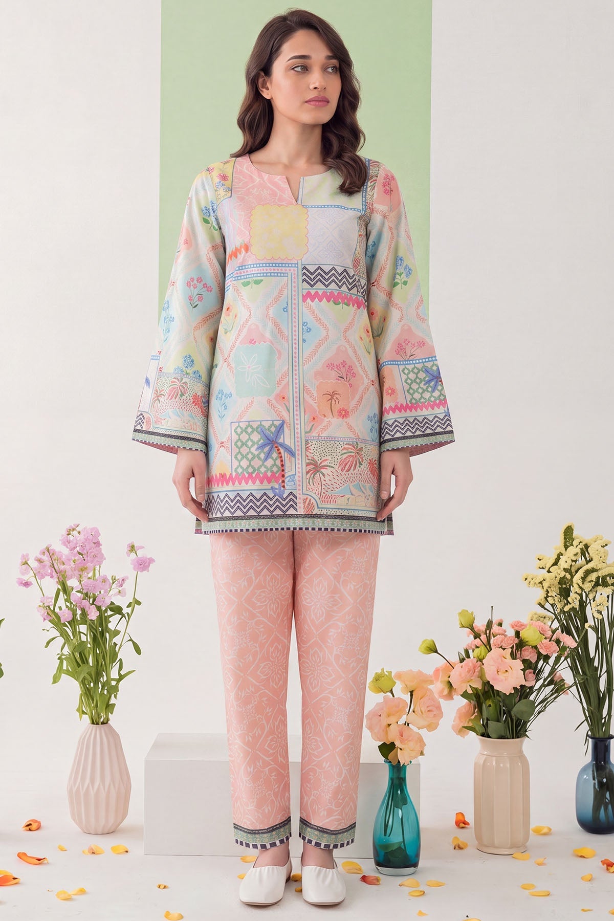 Reine Digital Printed Cambric 2-Piece Co-Ord Set