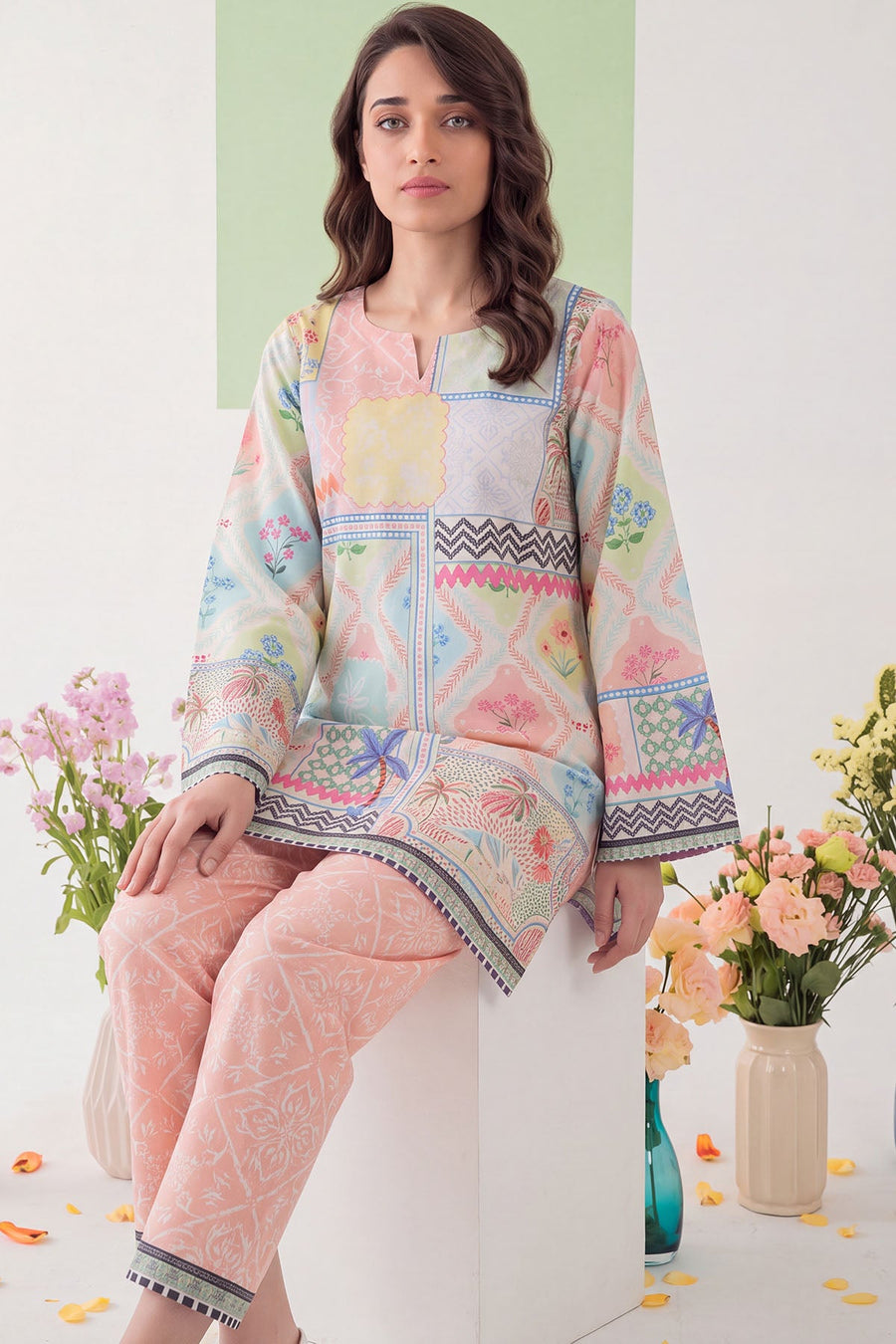 Reine Digital Printed Cambric 2-Piece Co-Ord Set