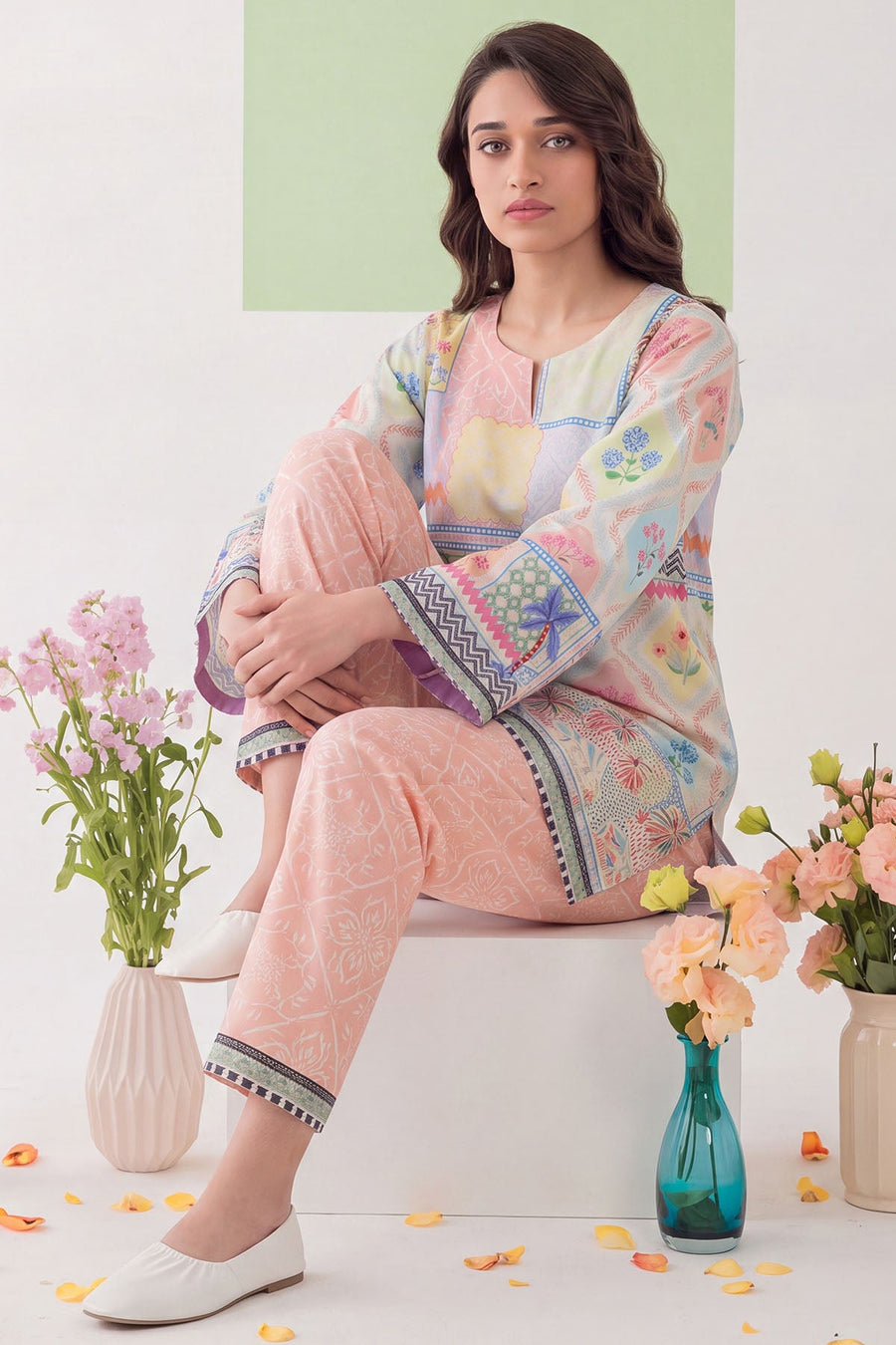 Reine Digital Printed Cambric 2-Piece Co-Ord Set