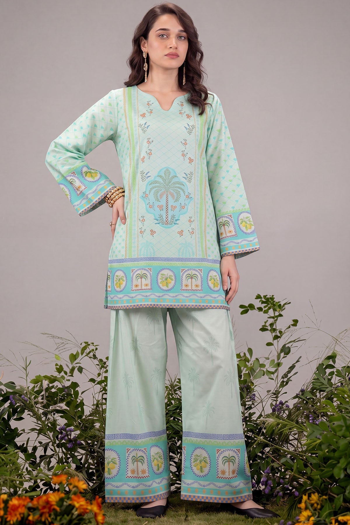 Sirin Digital Printed Cambric 2-Piece Co-Ord Set