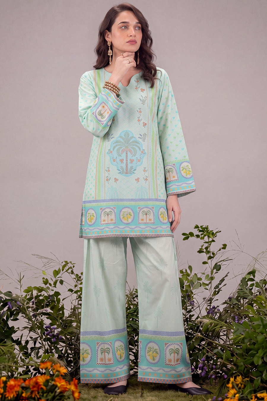 Sirin Digital Printed Cambric 2-Piece Co-Ord Set