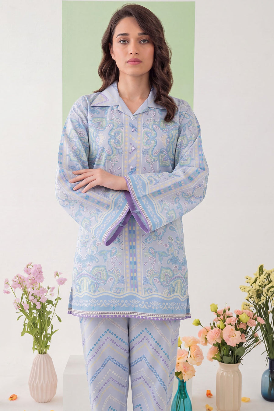 Sail Digital Printed Cambric 2-Piece Co-Ord Set