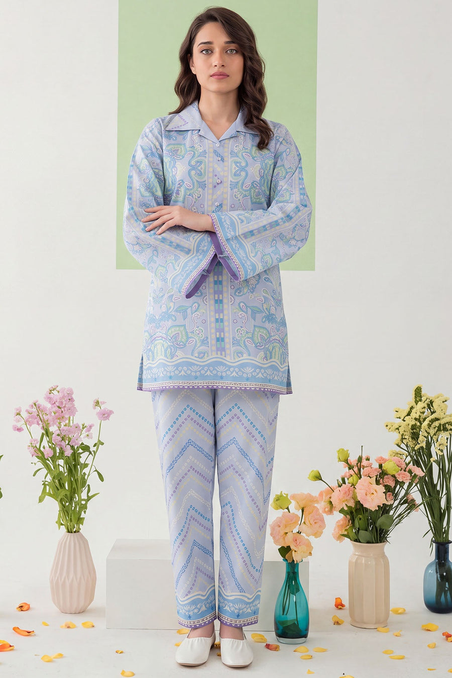 Sail Digital Printed Cambric 2-Piece Co-Ord Set