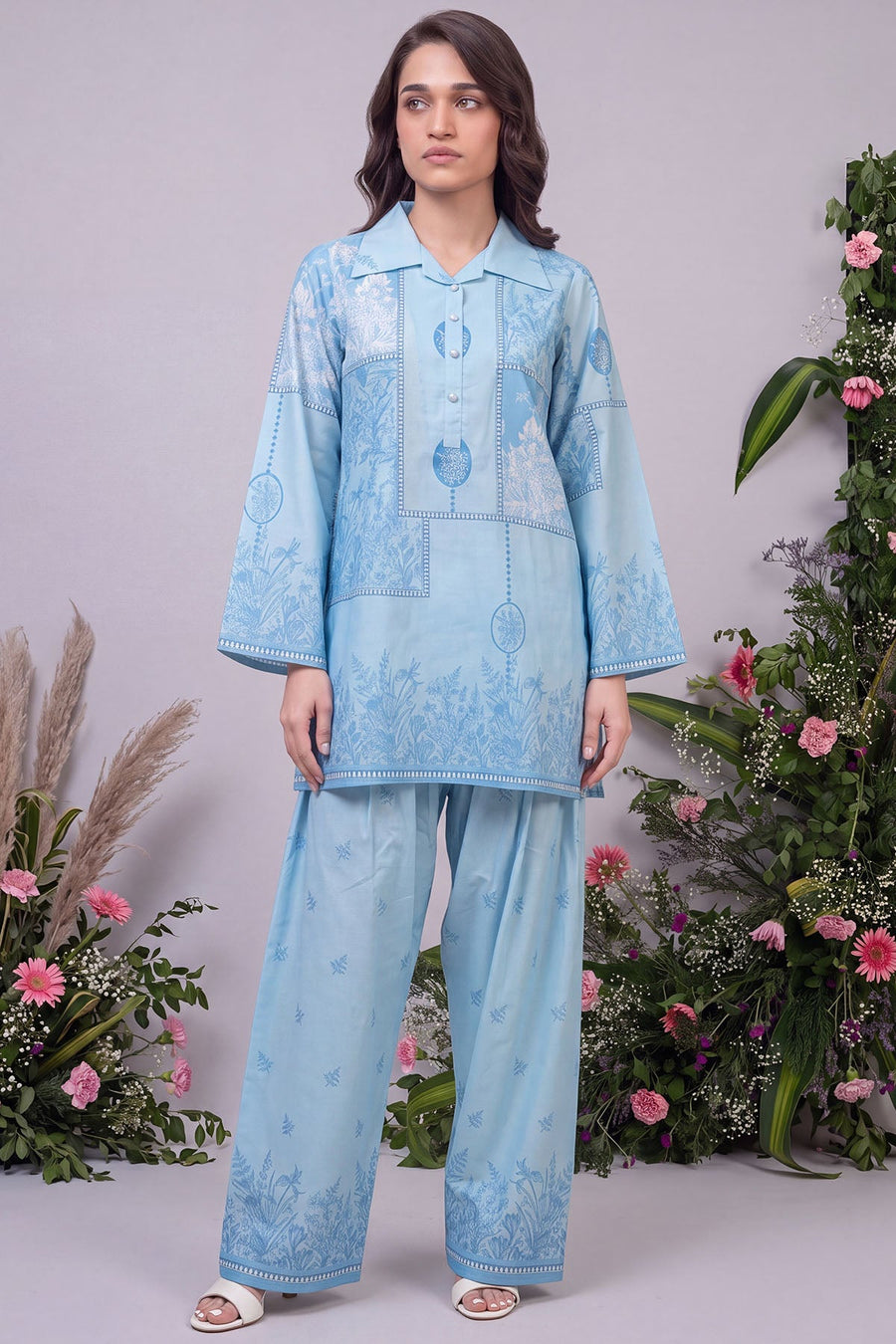 Serena Digital Printed Cambric 2-Piece Co-Ord Set