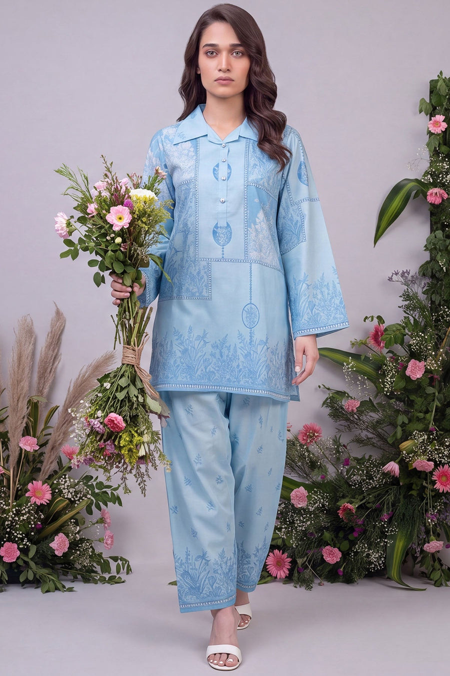 Serena Digital Printed Cambric 2-Piece Co-Ord Set
