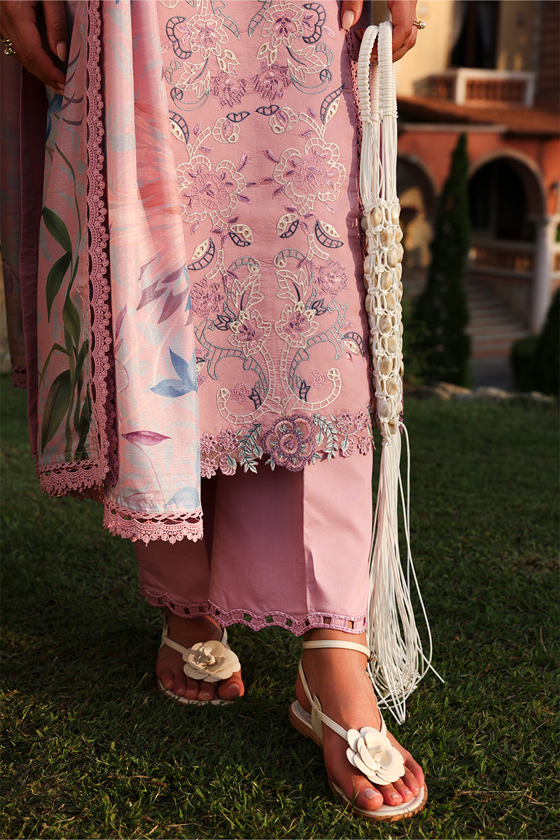 Manha Blush Pink Embroidered Lawn Suit with Tasser Silk Dupatta