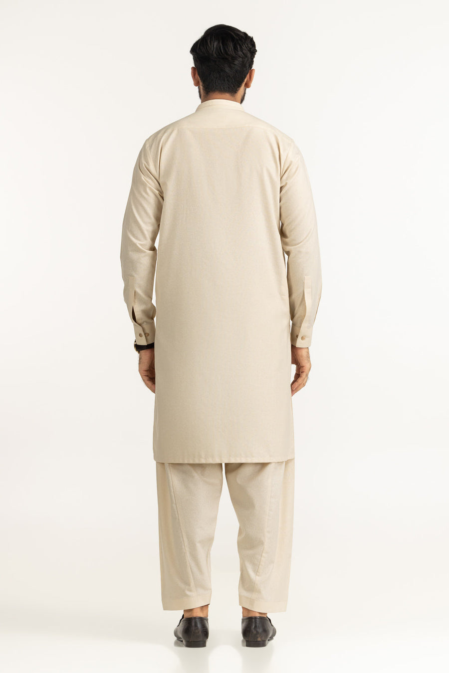 Ivory Silk 2-Piece Kurta Shalwar | Minimalist Placket