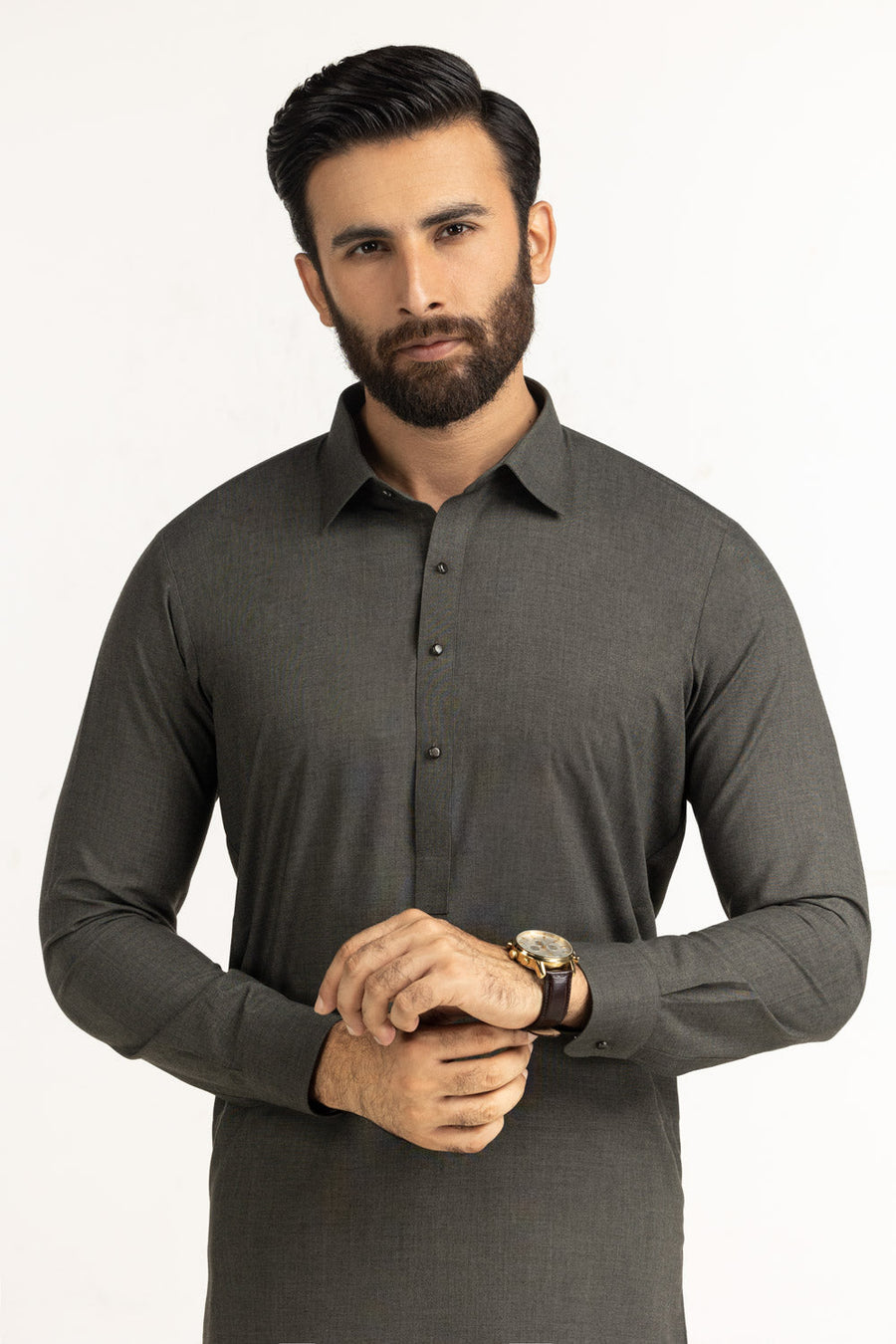 Sage Green Silk 2-Piece Men's Kurta | Premium Mulberry