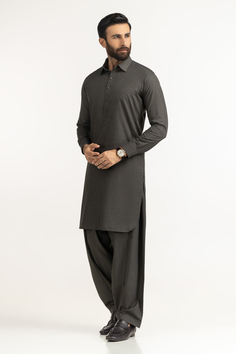 Sage Green Silk 2-Piece Men's Kurta | Premium Mulberry