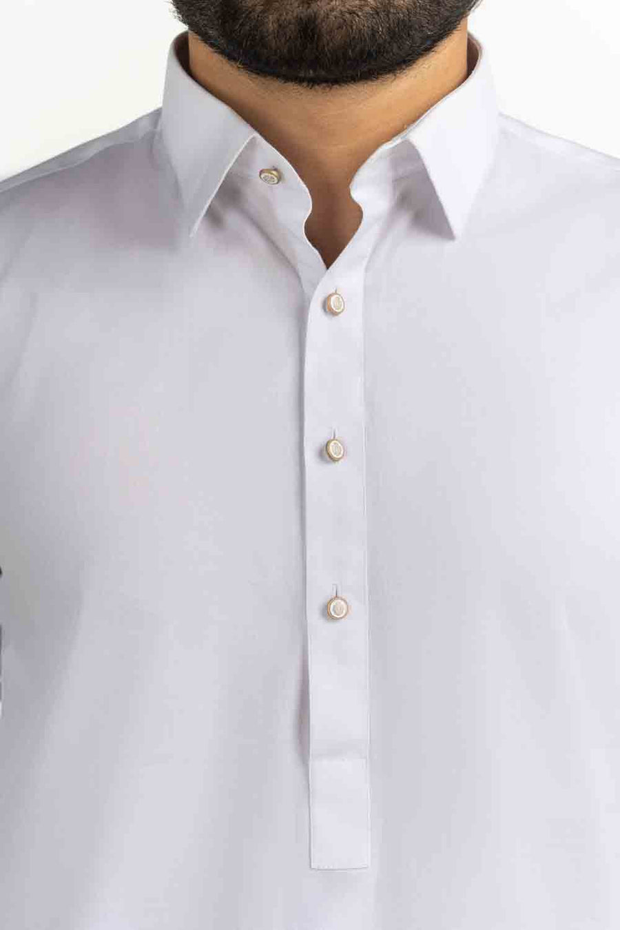 Off-White Silk Cotton 2-Piece Men's Kurta | Classic Collar
