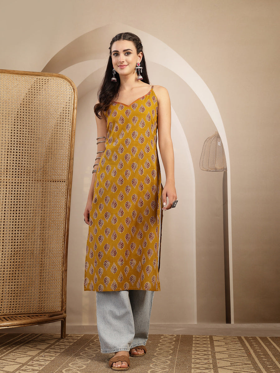Ethnic Motif Printed Straight Kurti - Pehnaawaa