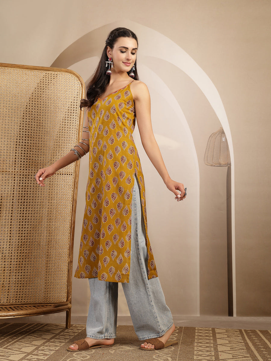 Ethnic Motif Printed Straight Kurti - Pehnaawaa