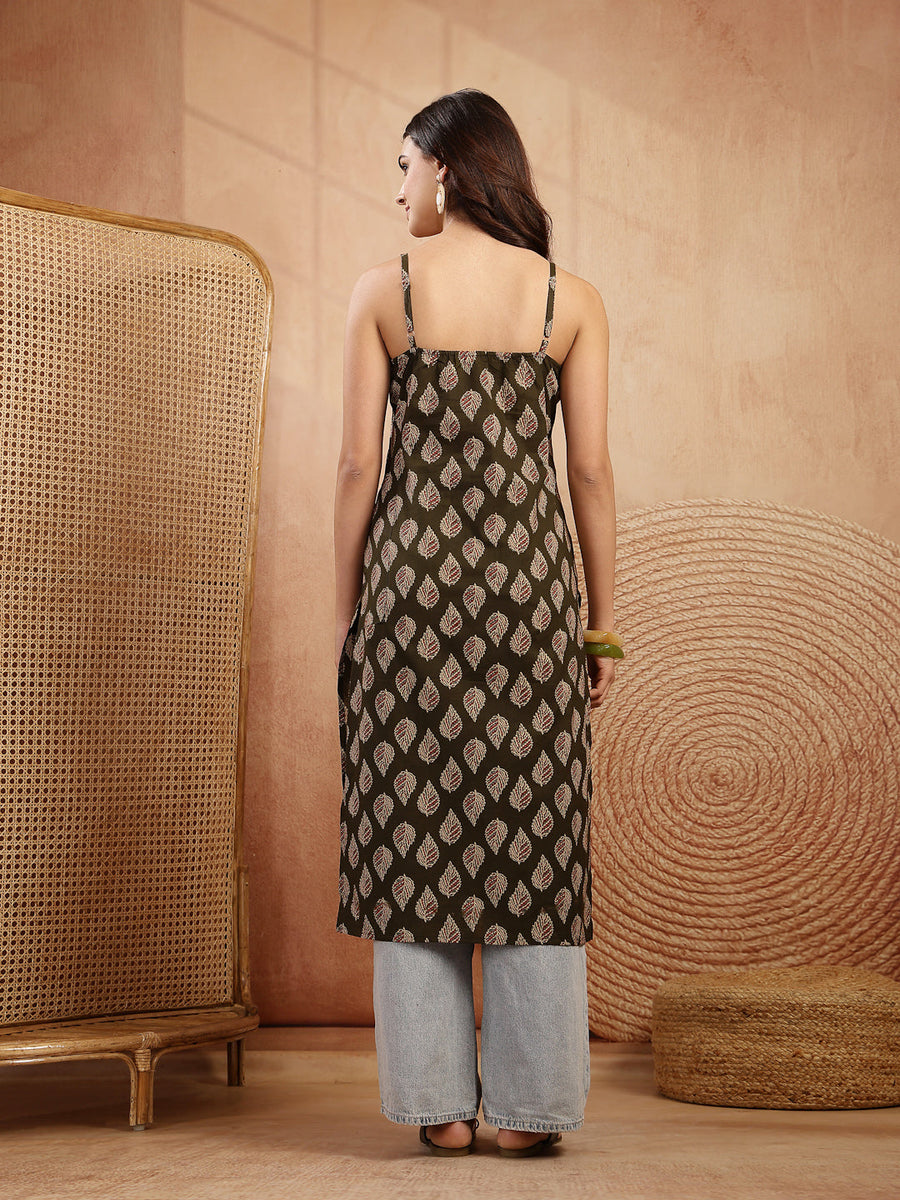 Ethnic Motif Printed Straight Kurti - Pehnaawaa