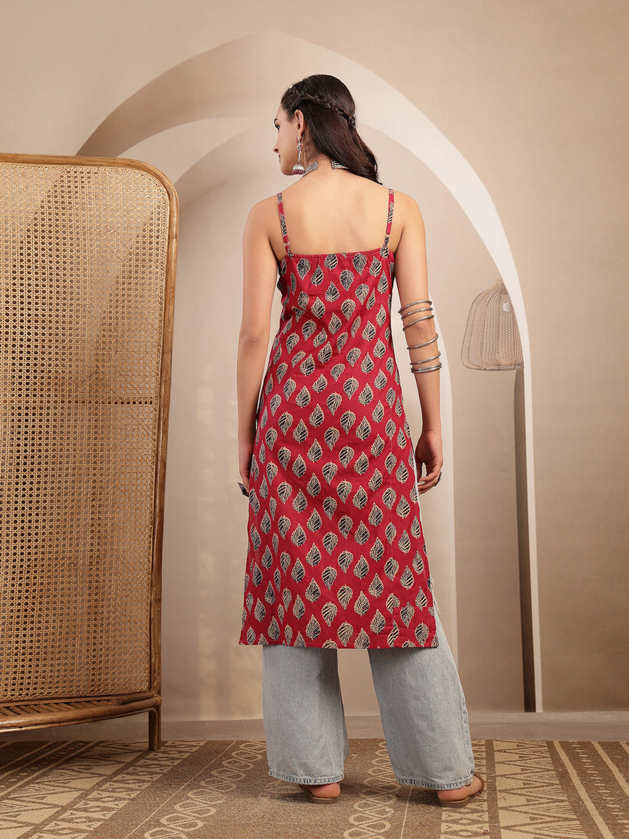 Ethnic Motif Printed Straight Kurti - Pehnaawaa