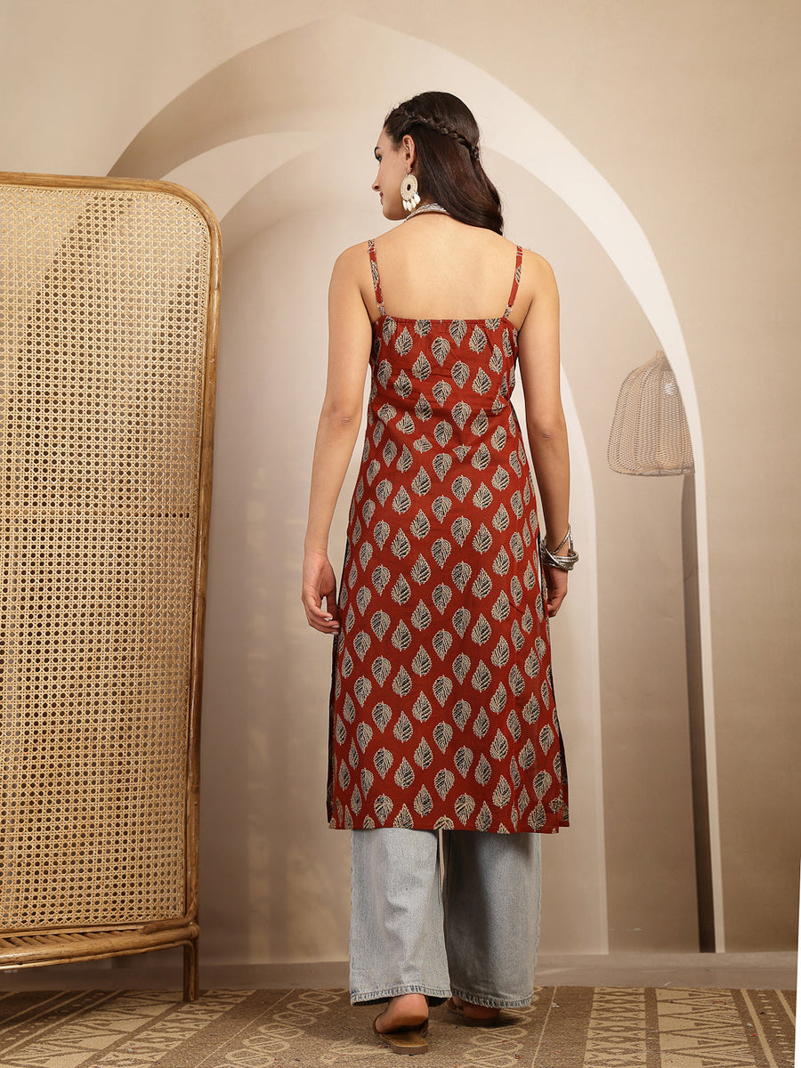 Ethnic Motif Printed Straight Kurti - Pehnaawaa