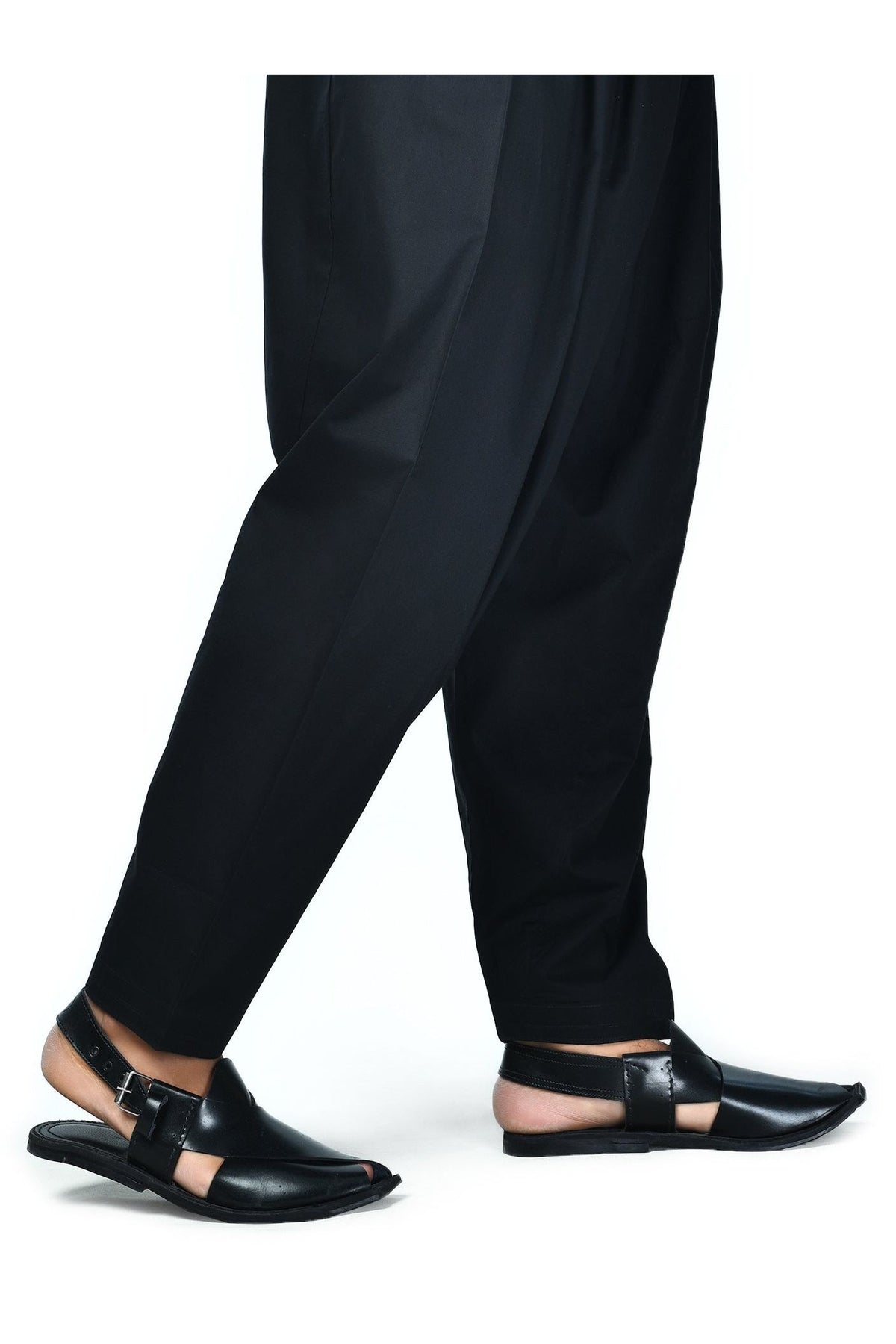 Midnight Cotton Trousers | Tailored Straight-Fit Silhouette