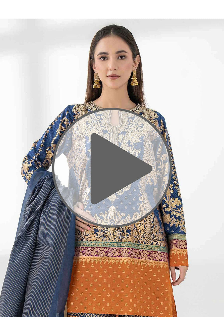 Embroidered 3 Piece Cambric Suit Set