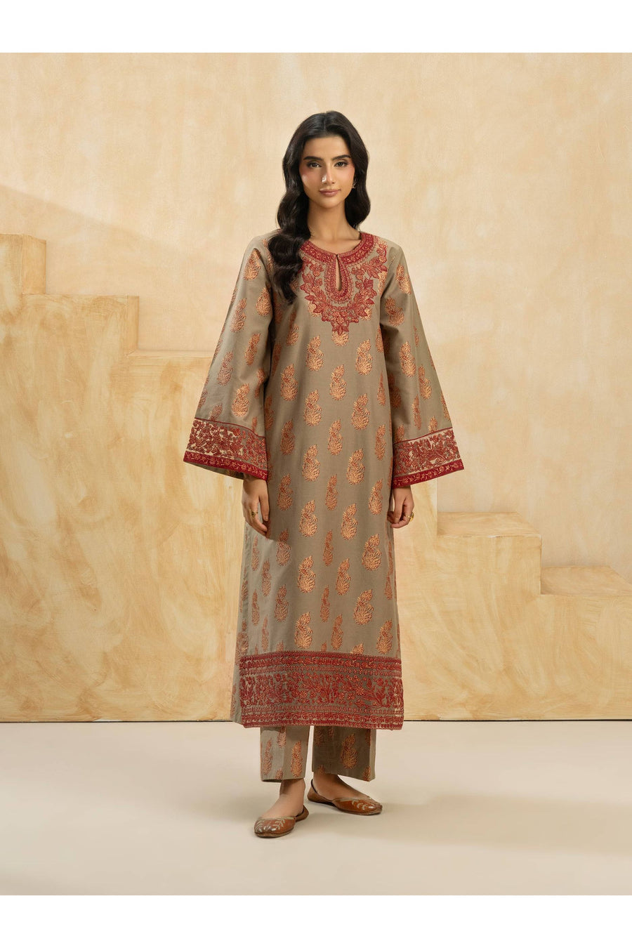 Cozy Embroidered Winter Cotton Suit Set