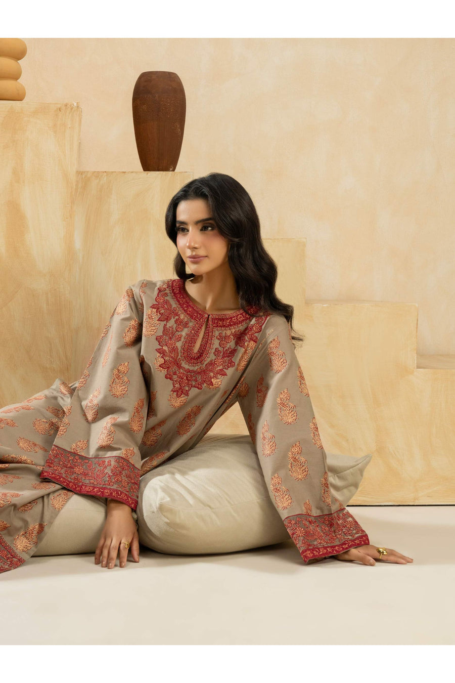 Cozy Embroidered Winter Cotton Suit Set