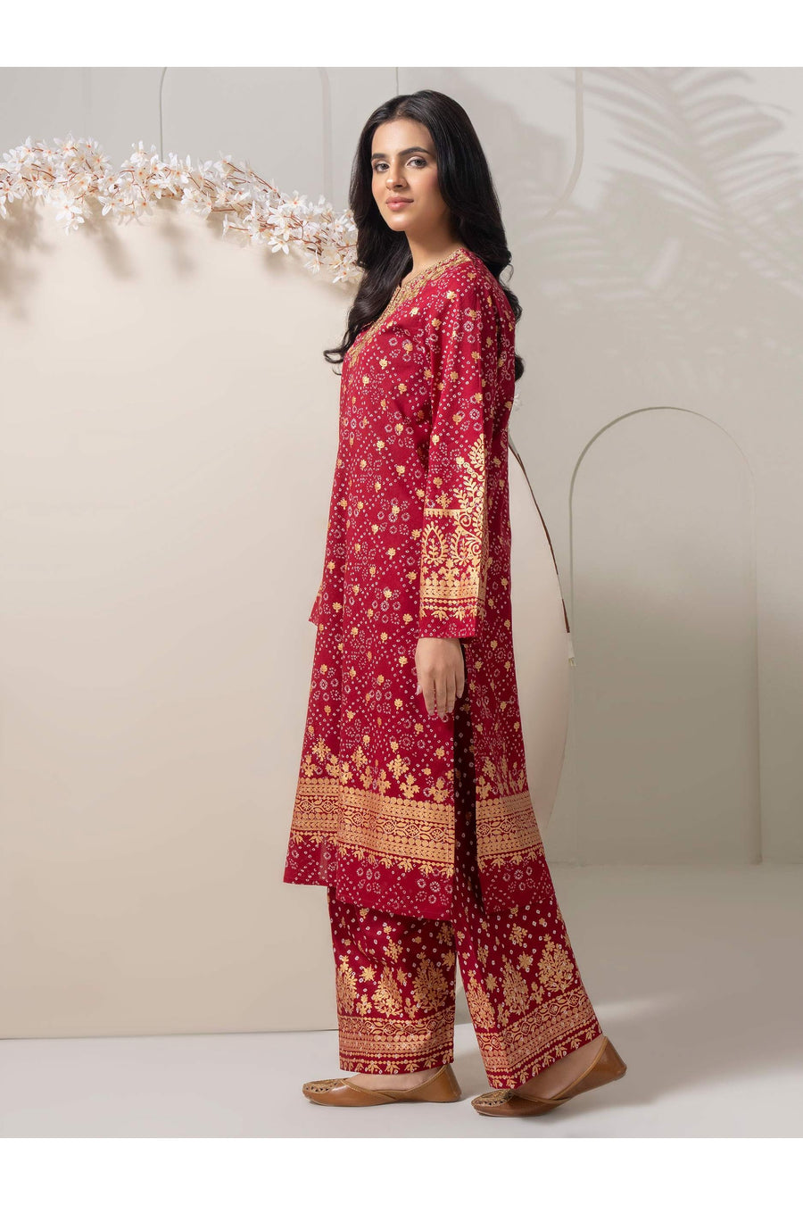 Embroidered 2 Piece Cambric Suit Set