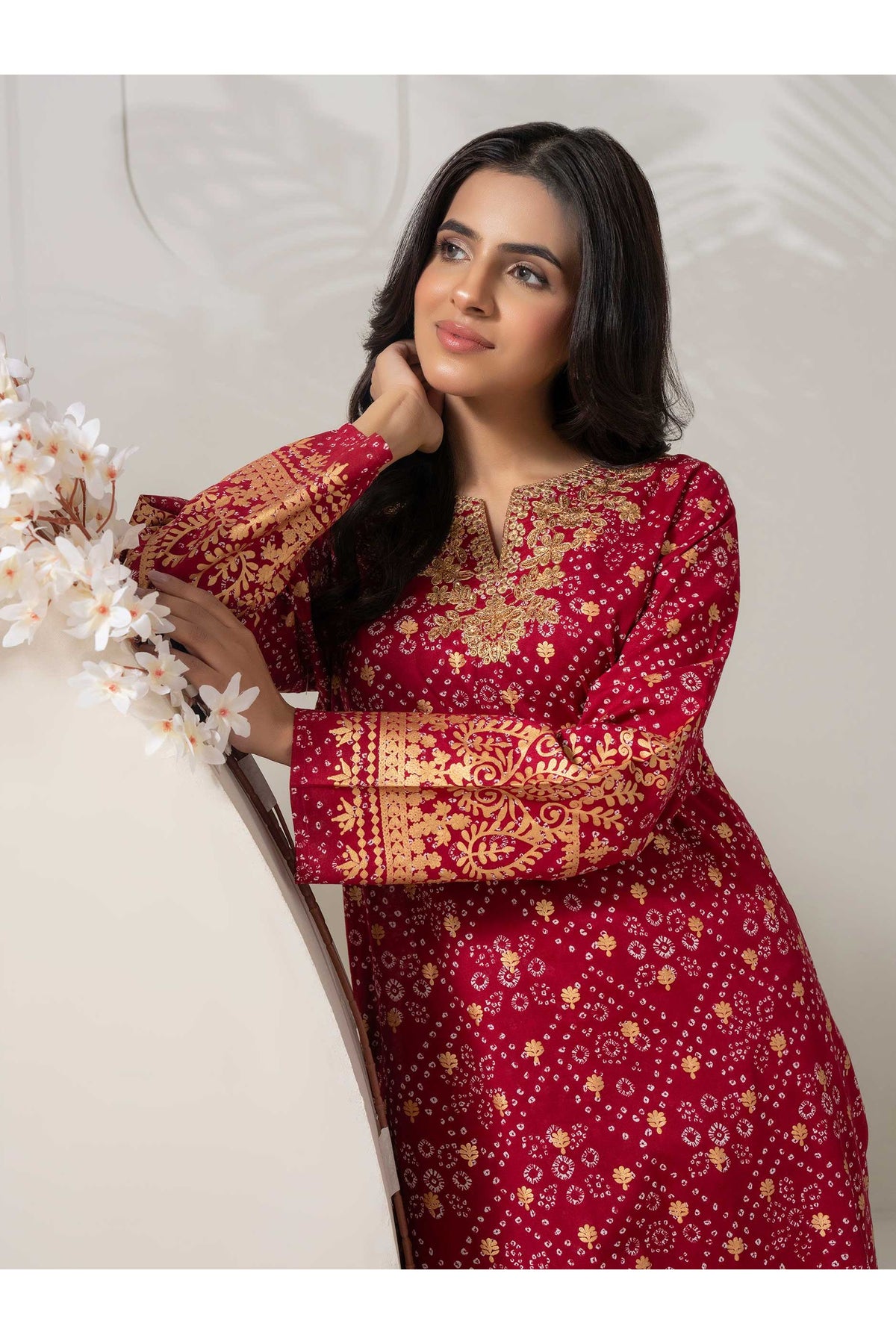 Embroidered 2 Piece Cambric Suit Set