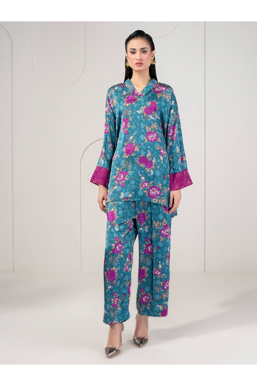 Embroidered Silk Co-Ord Set for Summer Fun
