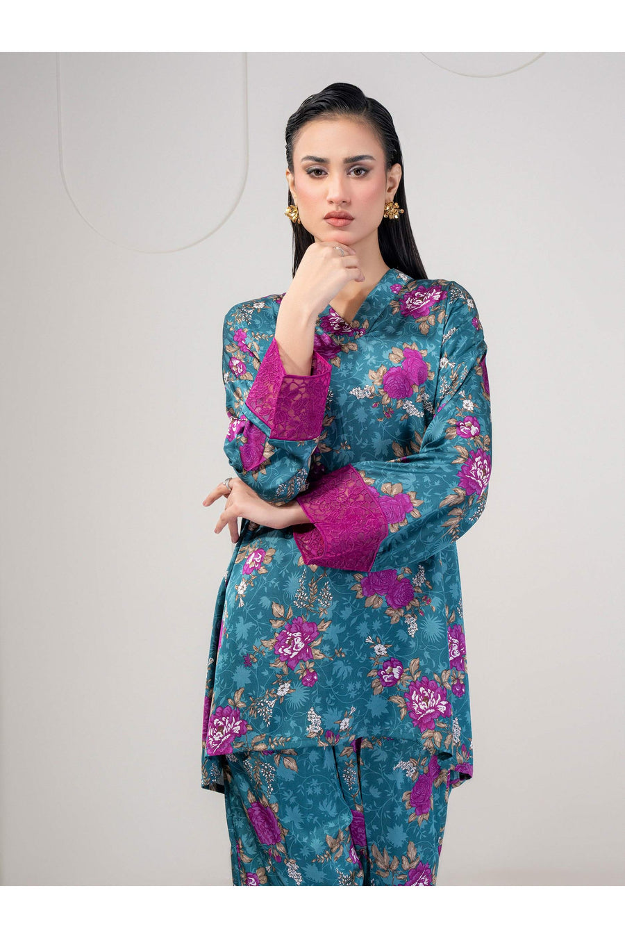 Embroidered Silk Co-Ord Set for Summer Fun