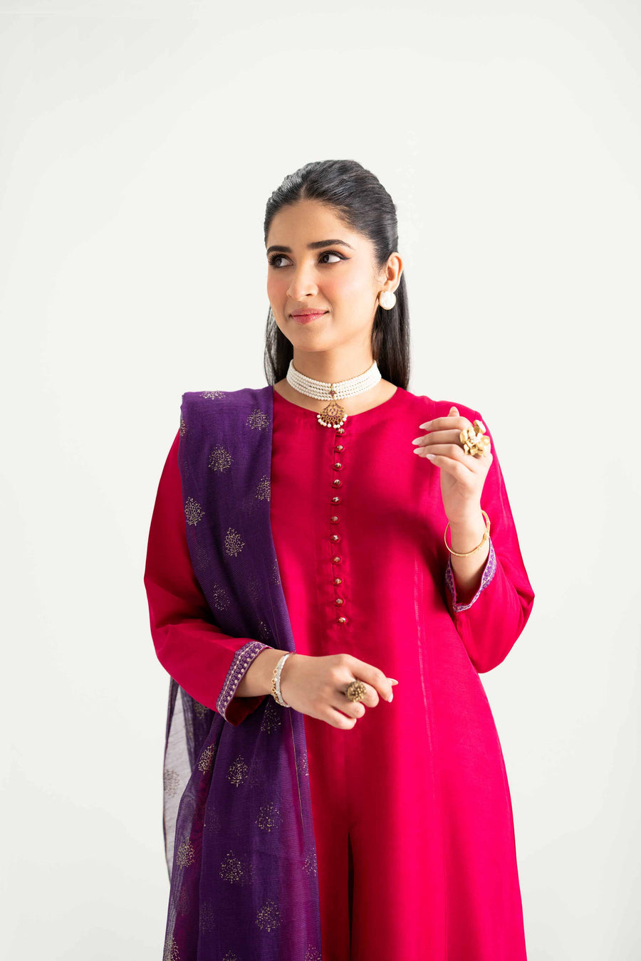 Stylish 3 Piece Embroidered Suit Set